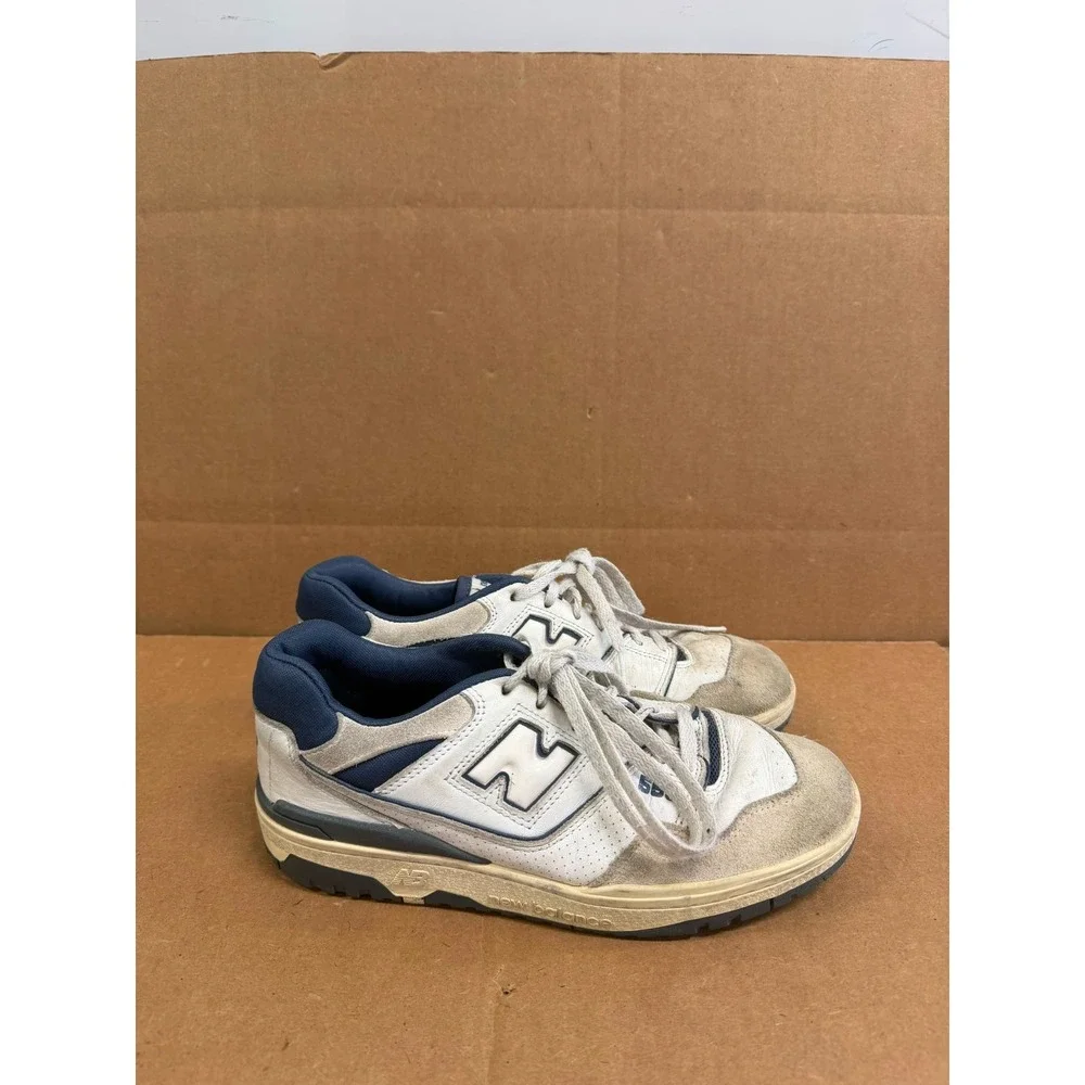 New Balance 550 Low Top Sneakers White Vintage Indigo BB550STG Mens Size 9 US